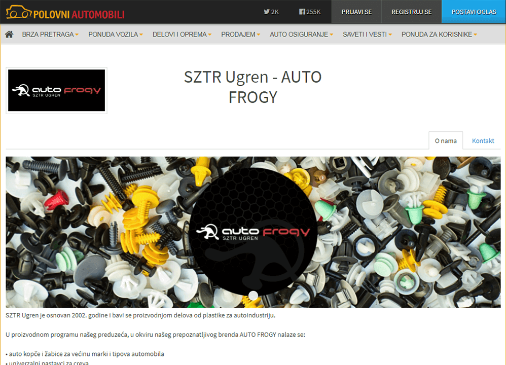Primer stranice auto usluga