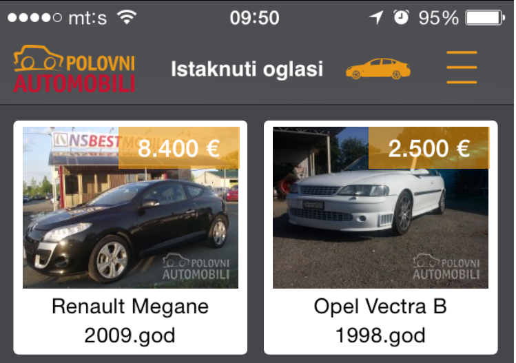 Nova verzija Android i iOS aplikacije Polovni automobili
