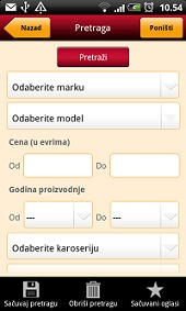 Android aplikacija Polovni automobili 