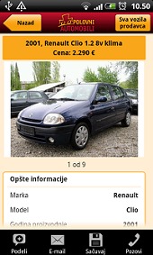 Android aplikacija Polovni automobili 