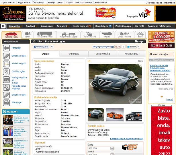 Nov izgled oglasa na sajtu